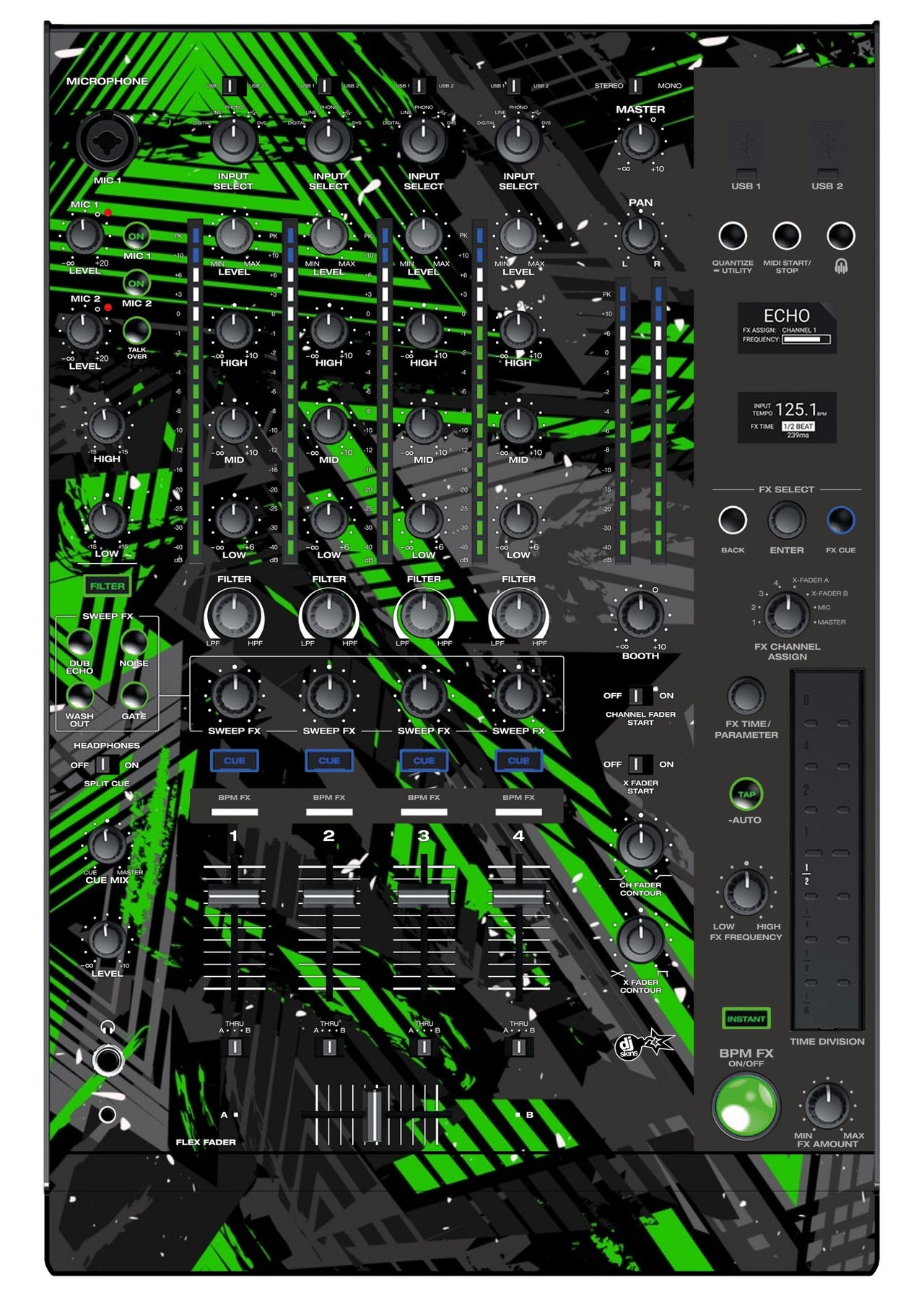Denon DJ X 1850 Skin Ridge Green