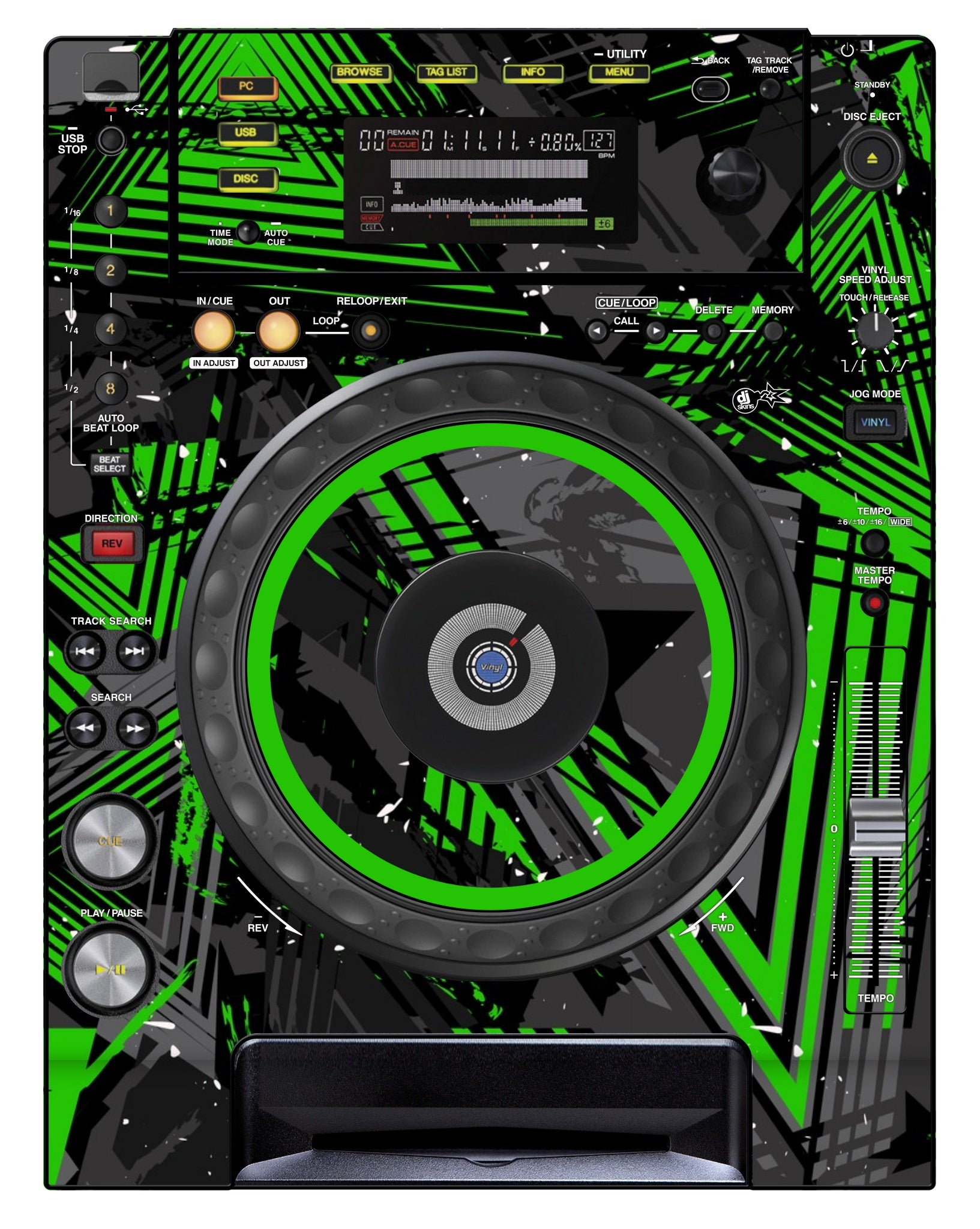 Pioneer DJ CDJ 850 Skin Ridge Green