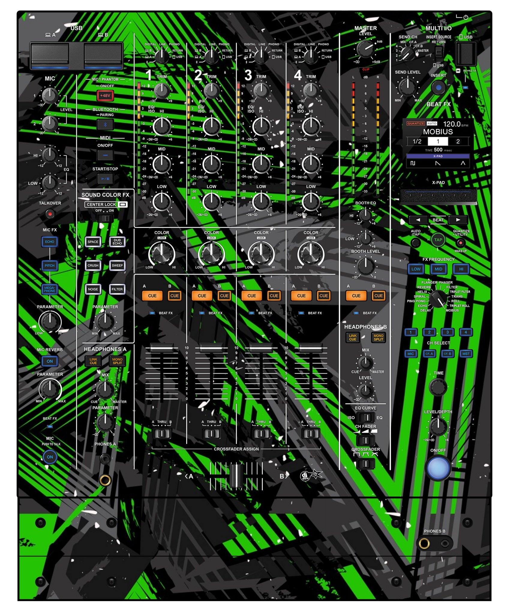 Pioneer DJ DJM A9 Skin Ridge Green