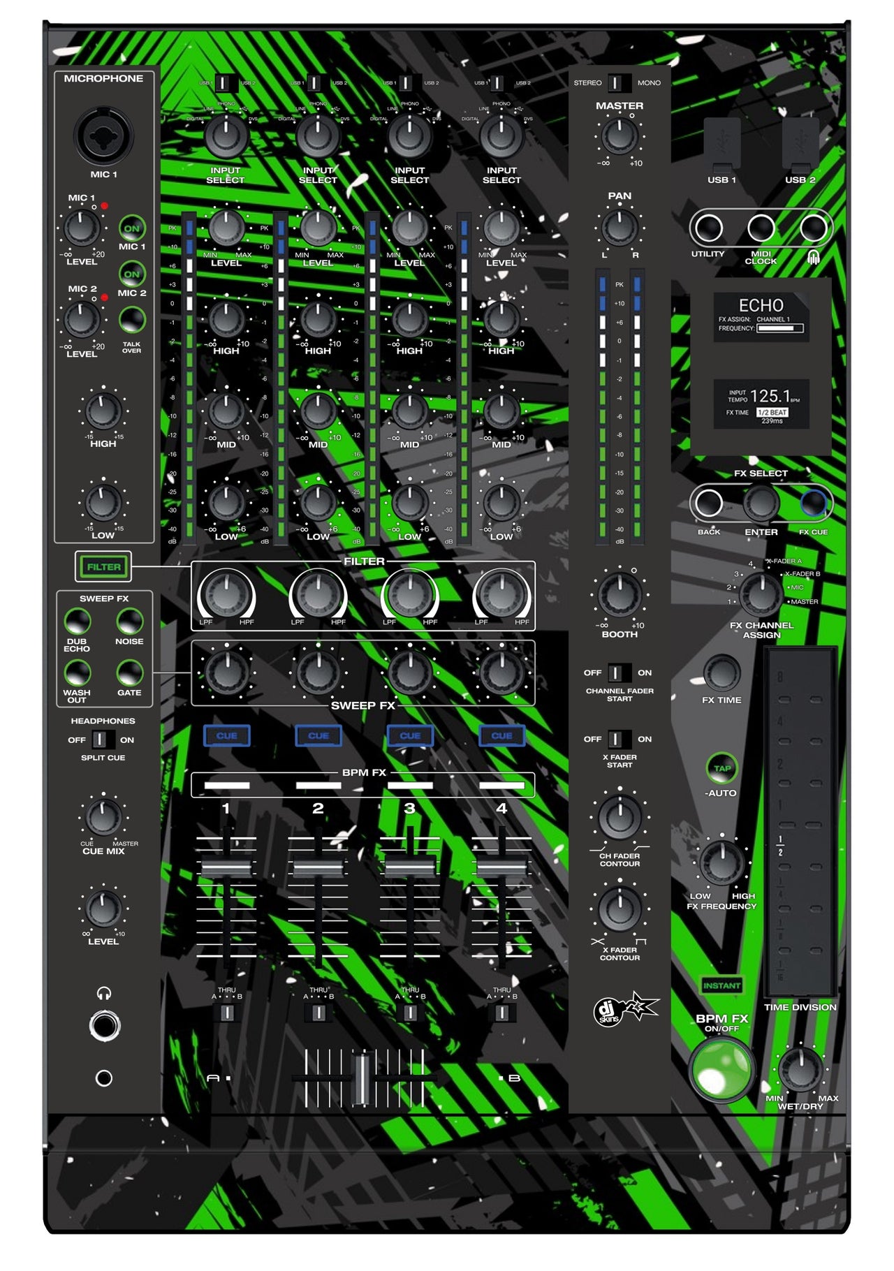 Denon DJ X 1800 Skin Ridge Green