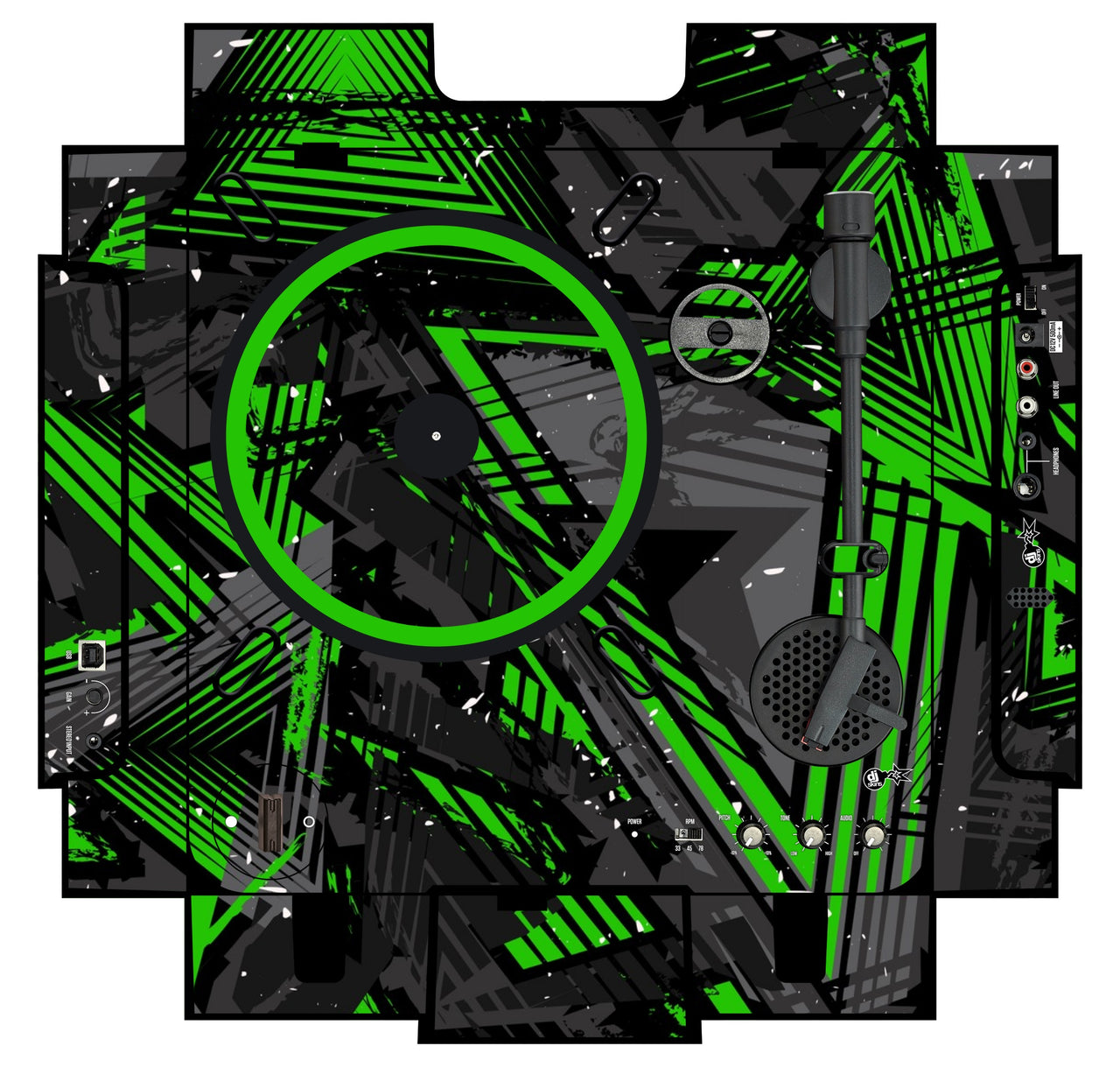 Numark PT 01 incl. Sides Skin Ridge Green