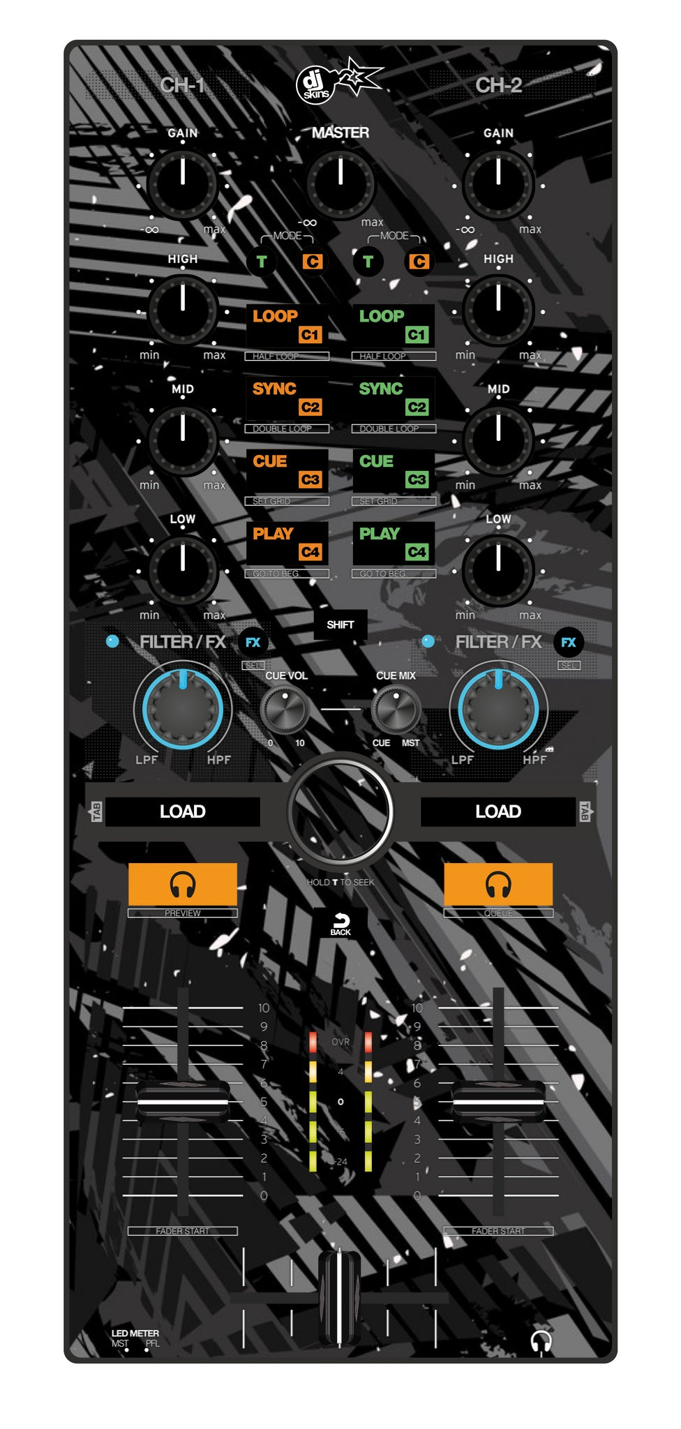 Reloop Mixtour Skin Ridge Grey