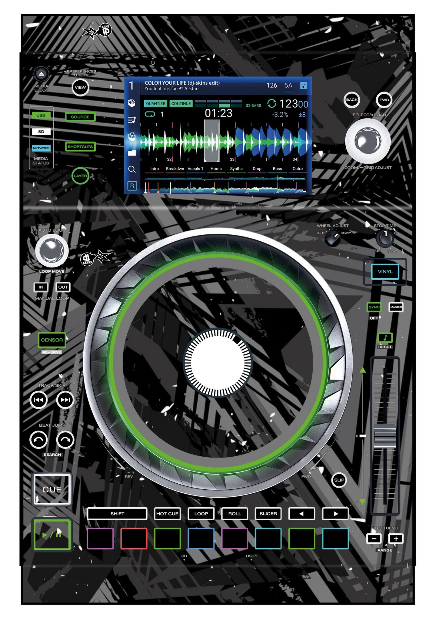 Denon DJ SC 5000 Skin Ridge Grey