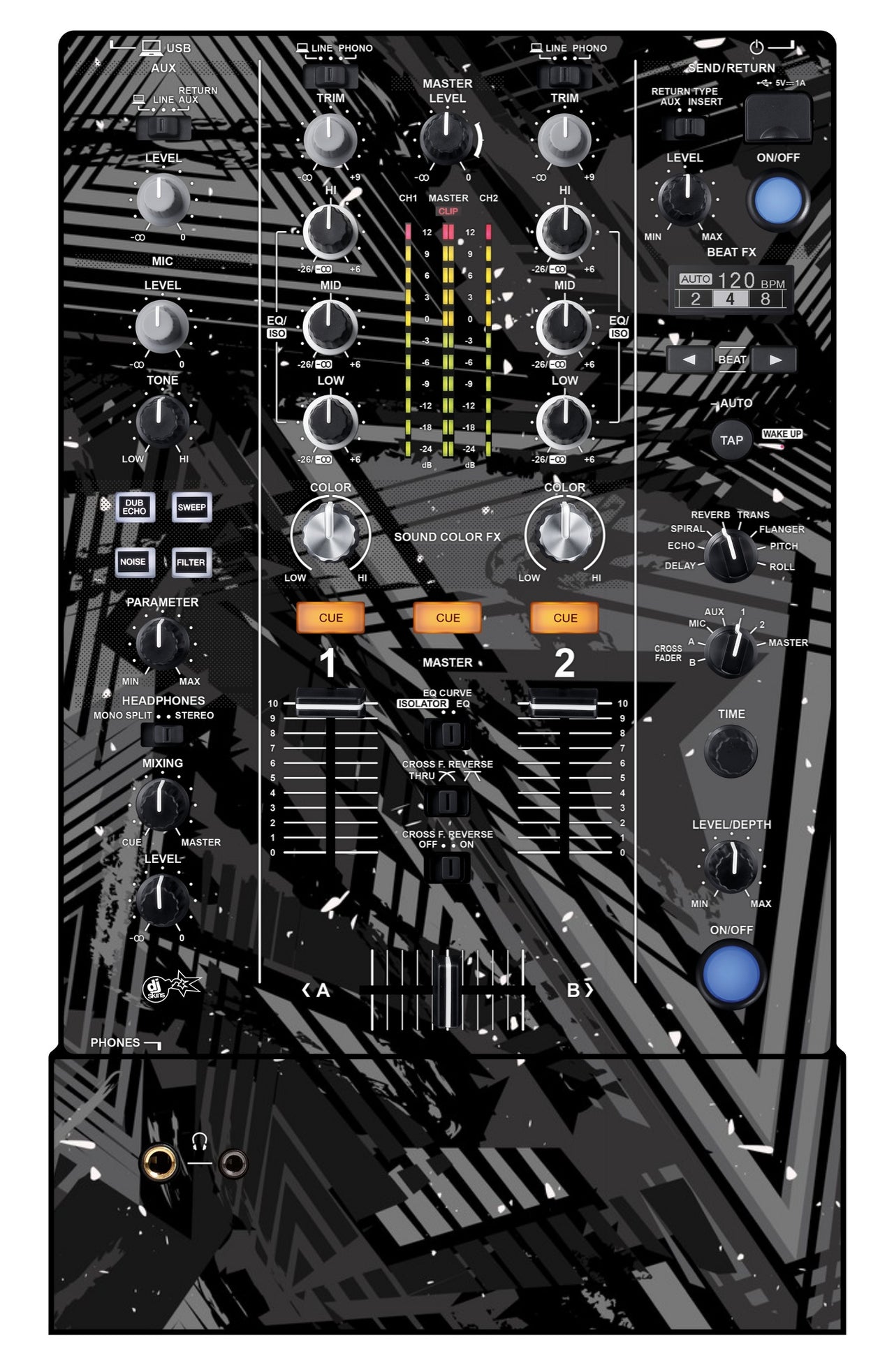 Pioneer DJ DJM 450 Skin Ridge Grey