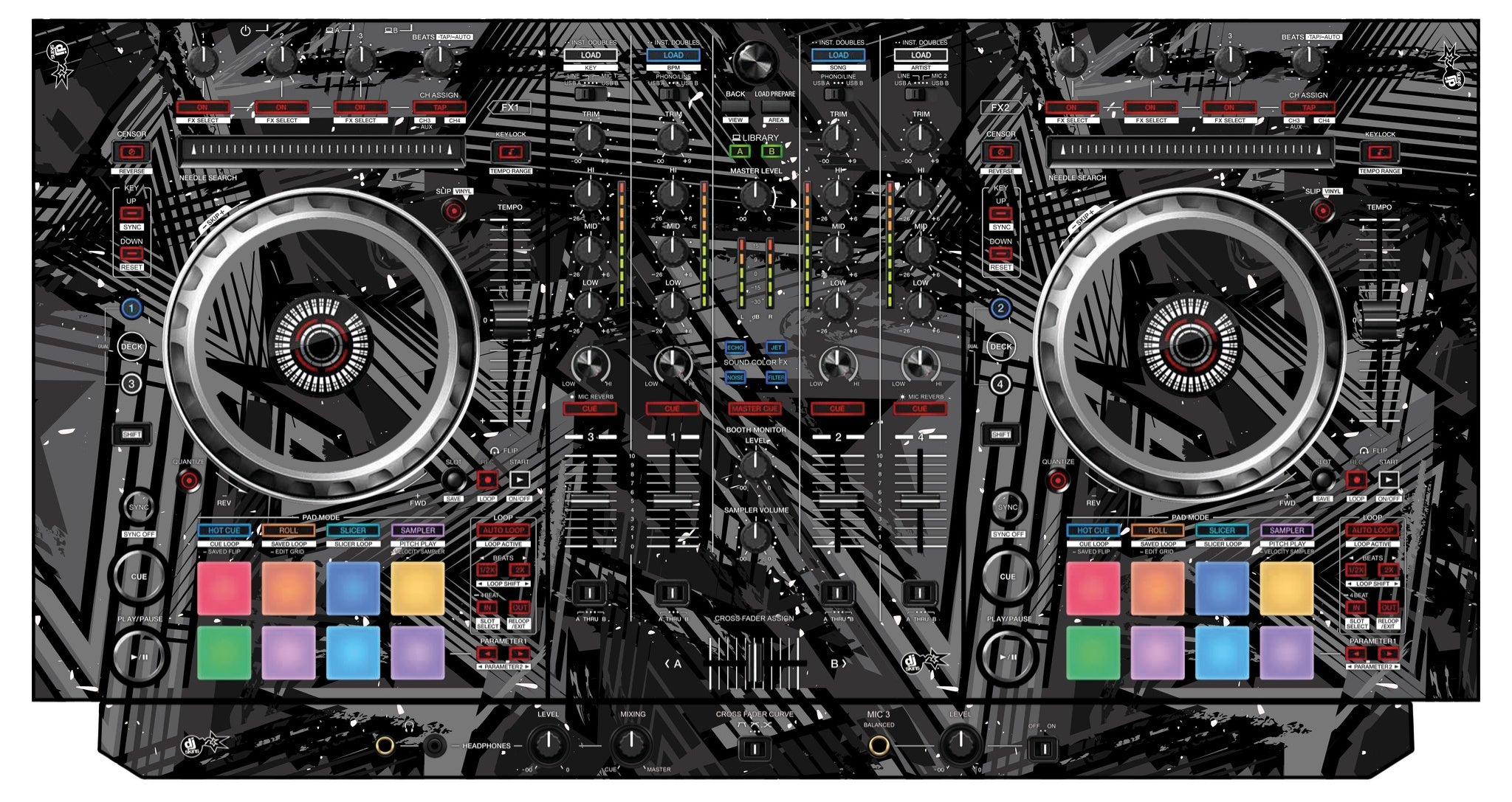 Pioneer DJ DDJ SX 3 Skin Ridge Grey