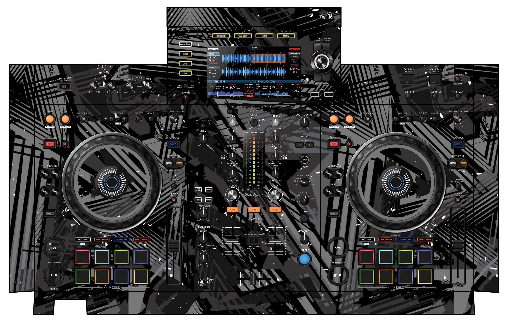 Pioneer DJ XDJ RX 2 Skin Ridge Grey