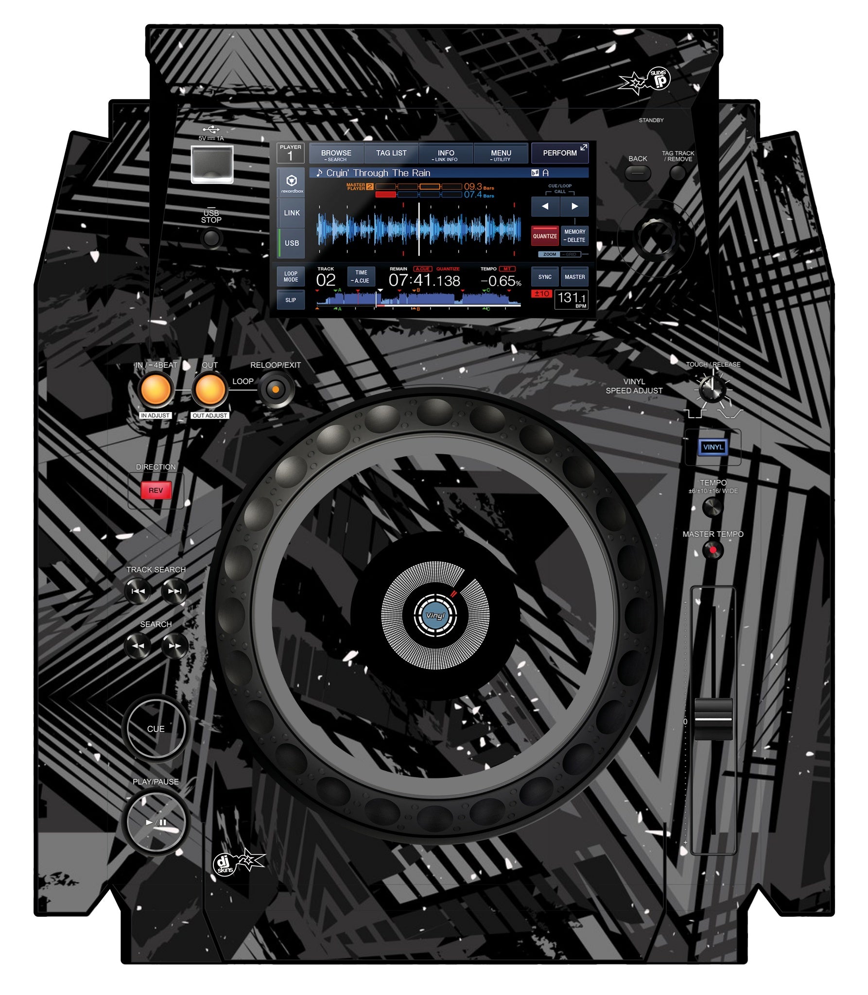 Pioneer DJ XDJ 1000 Skin Ridge Grey