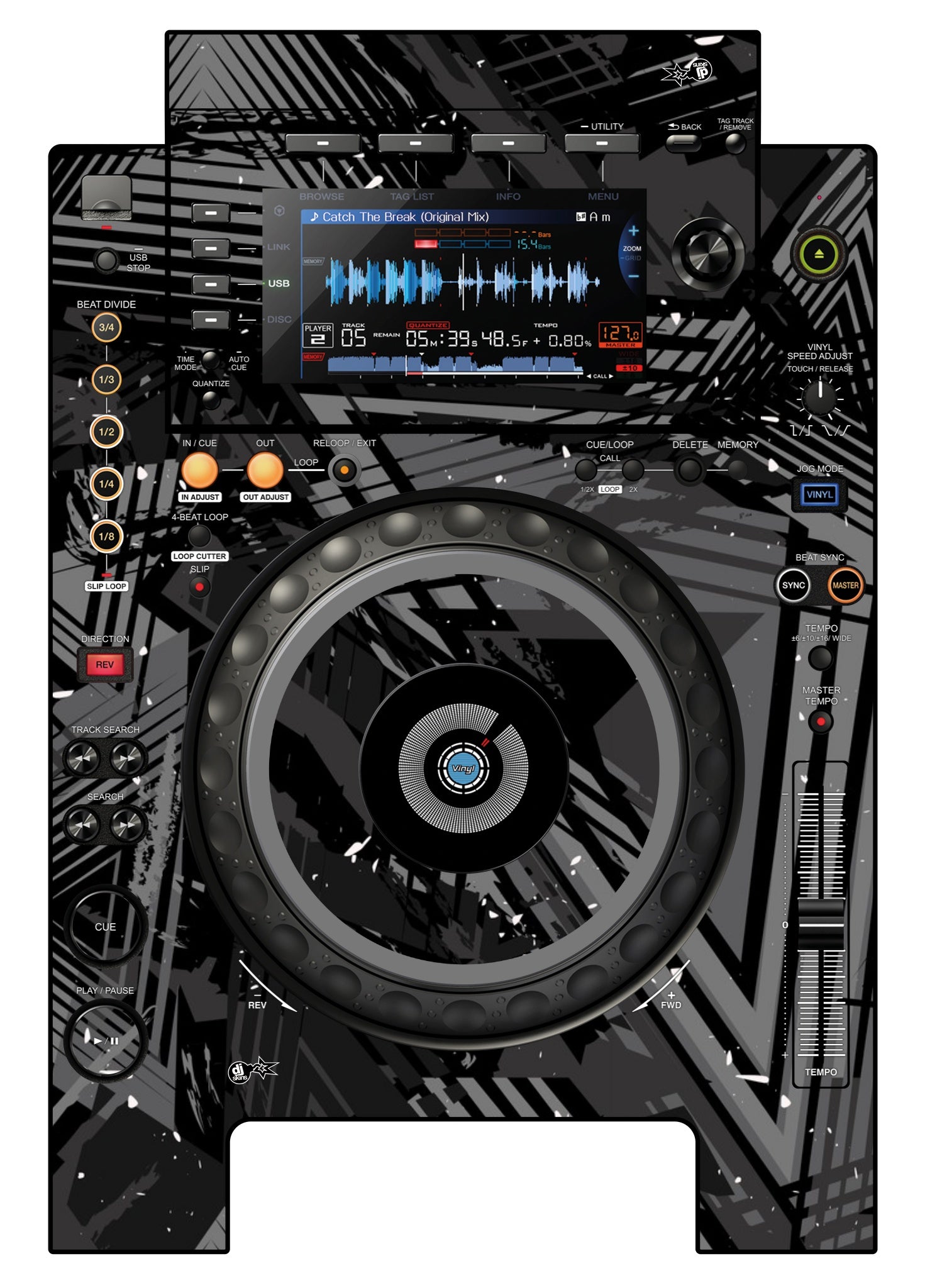 Pioneer DJ CDJ 900 NEXUS Skin Ridge Grey