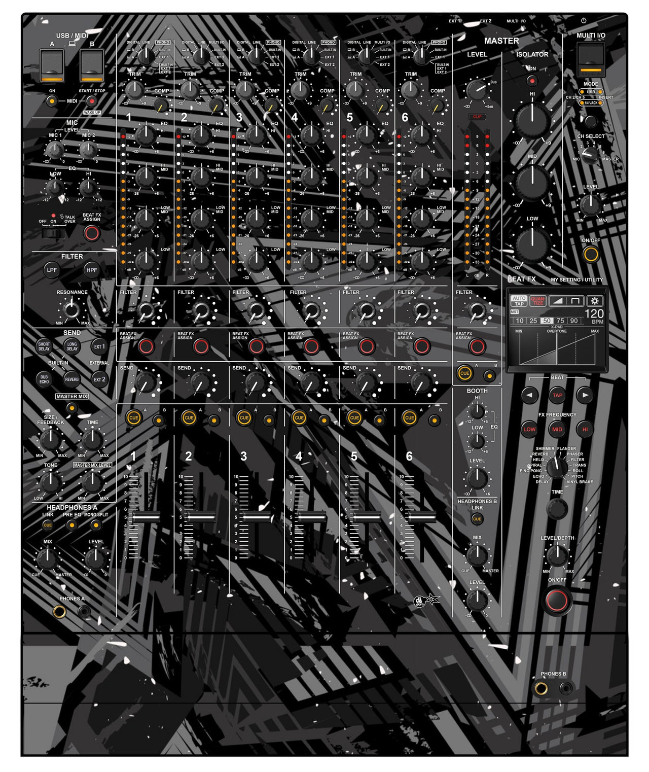 Pioneer DJ DJM V10 LF Skin Ridge Grey