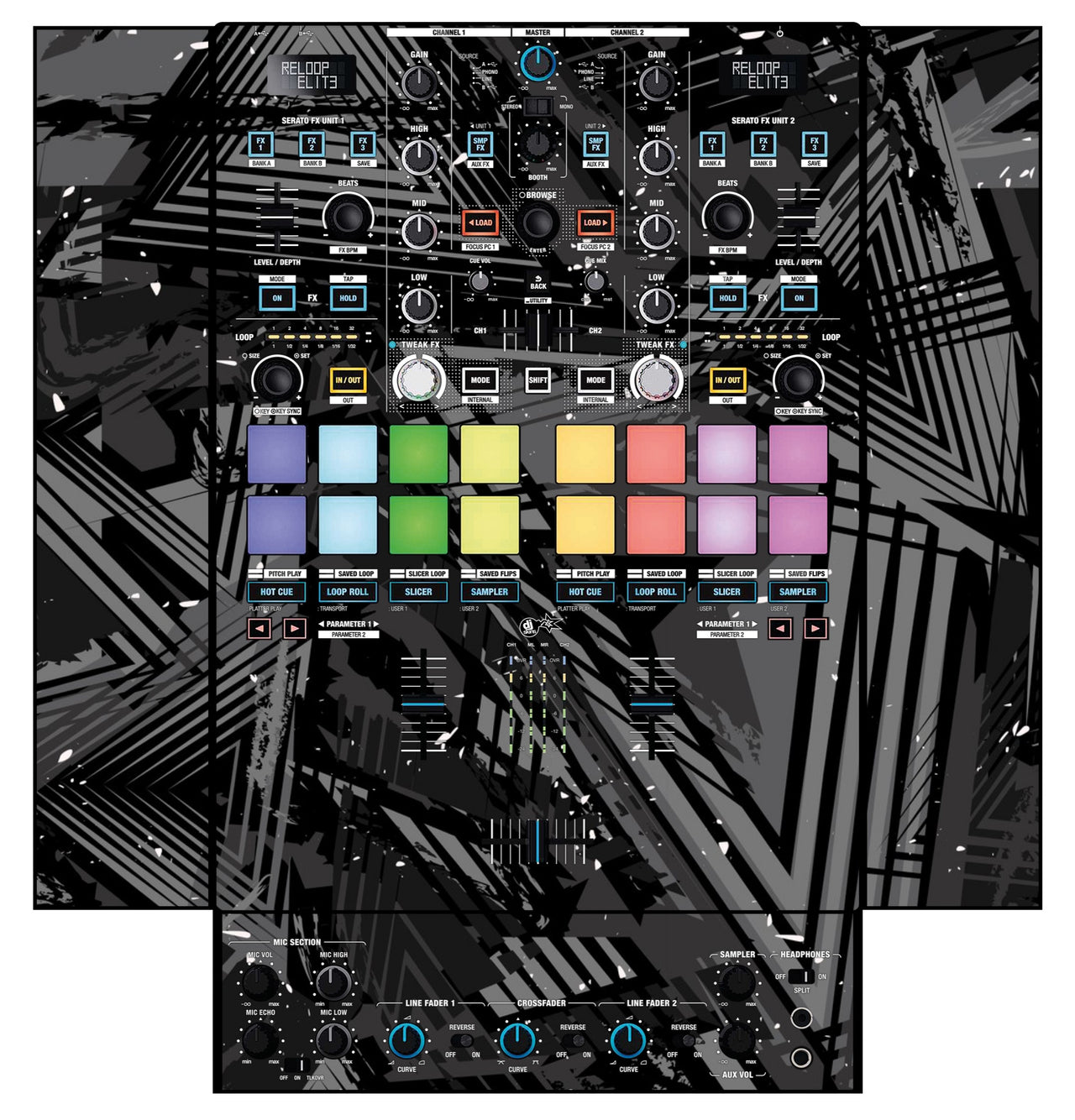 Reloop Elite Skin Ridge Grey