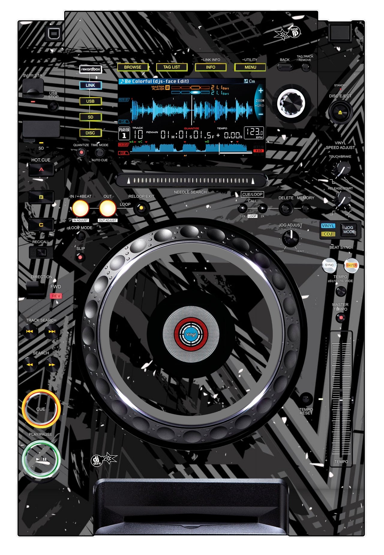 Pioneer DJ CDJ 2000 NEXUS Skin Ridge Grey