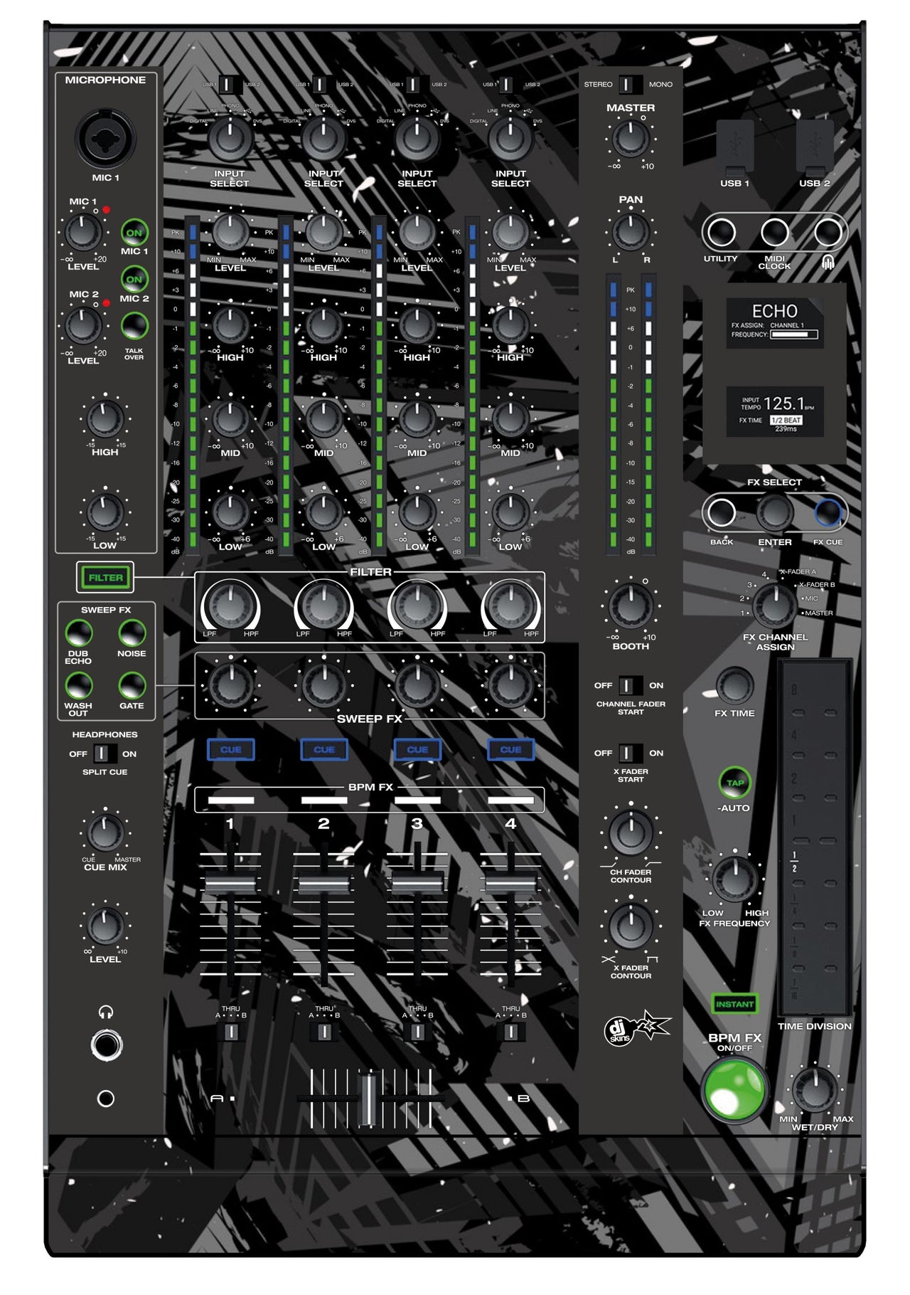 Denon DJ X 1800 Skin Ridge Grey