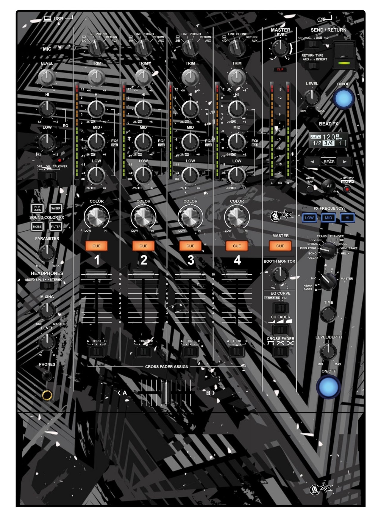 Pioneer DJ DJM 750 MK2 Skin Ridge Grey