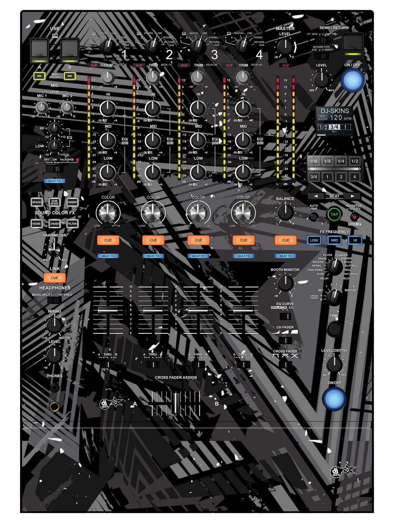 Pioneer DJ DJM 900 NEXUS 2 Skin Ridge Grey