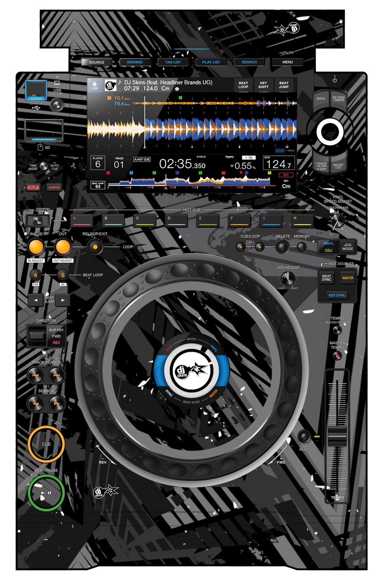 Pioneer DJ CDJ 3000 Skin Ridge Grey