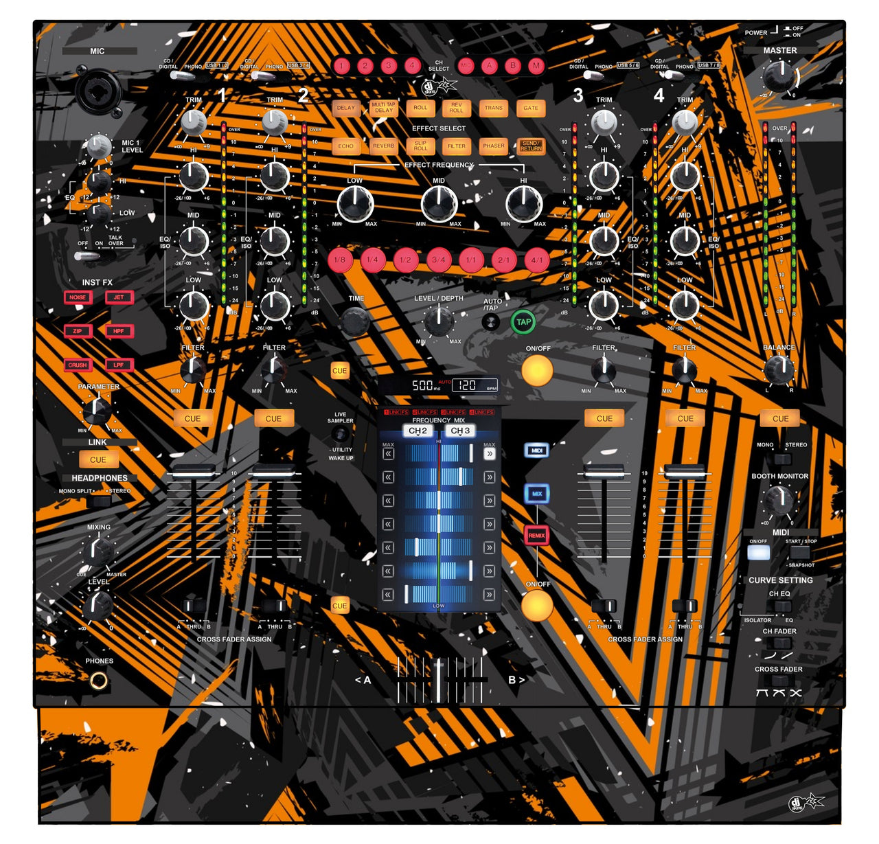 Pioneer DJ DJM 2000 Skin Ridge Orange