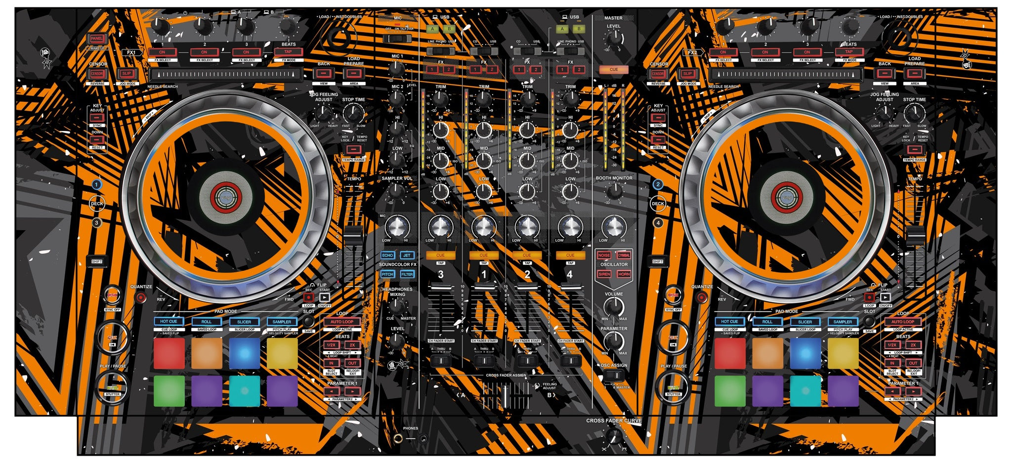 Pioneer DJ DDJ SZ 2 Skin Ridge Orange