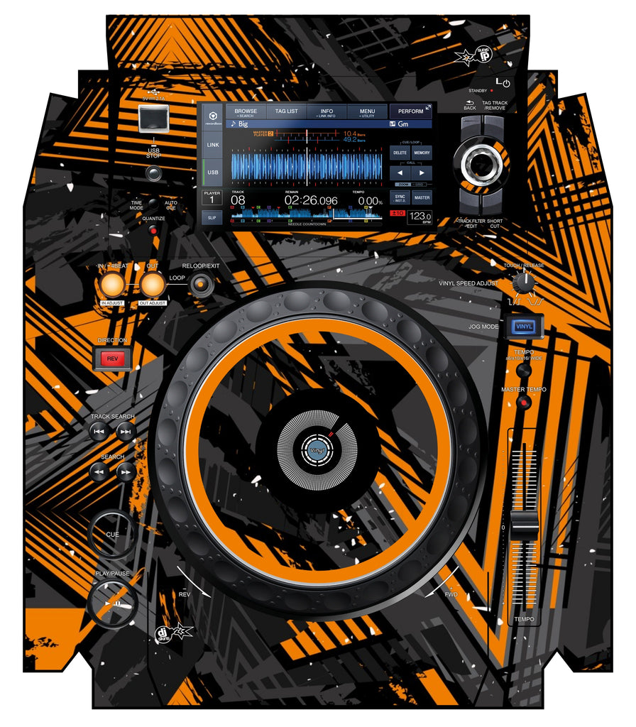 Pioneer DJ XDJ 1000 MK2 Skin Ridge Orange