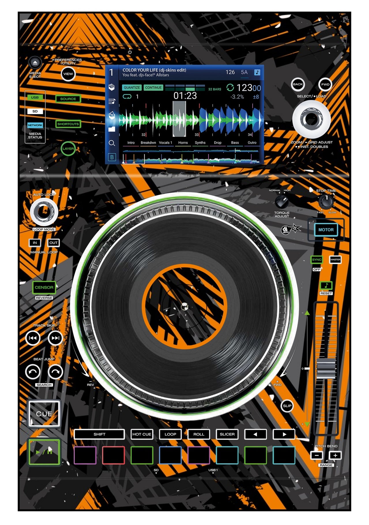 Denon DJ SC 5000 M Skin Ridge Orange
