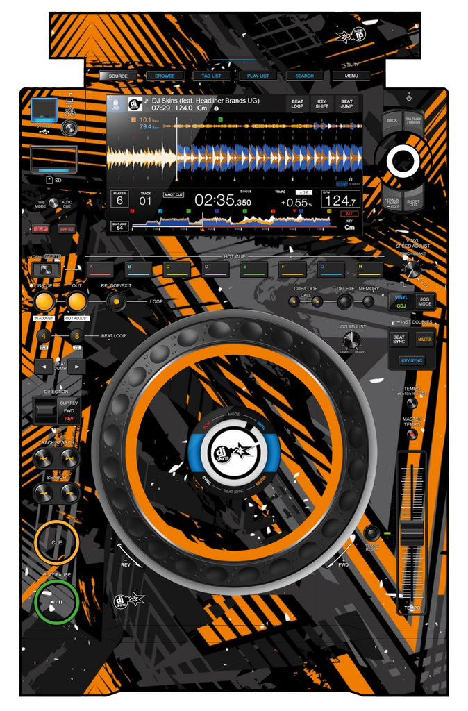 Pioneer DJ CDJ 3000 Skin Ridge Orange
