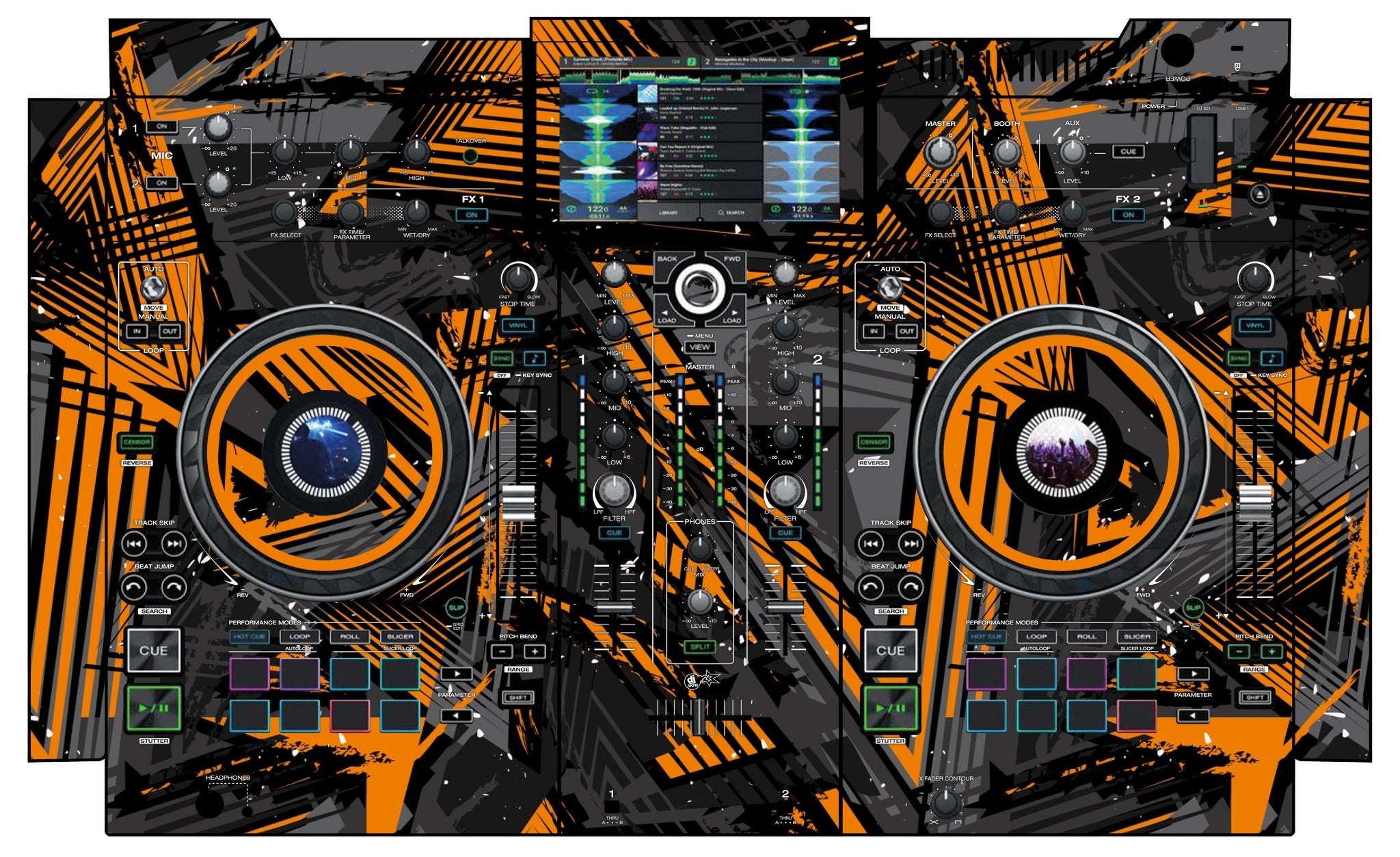 Denon DJ PRIME 2 Skin Ridge Orange