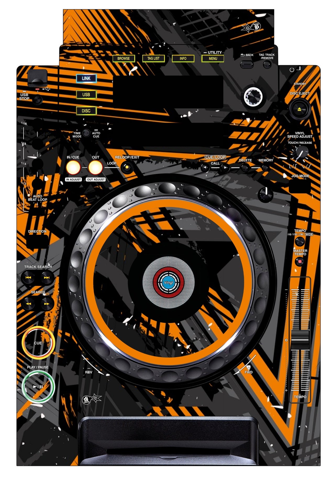 Pioneer DJ CDJ 900 Skin Ridge Orange