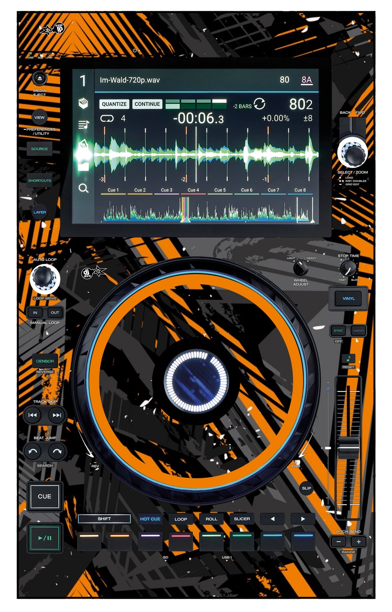 Denon DJ SC 6000 Skin Ridge Orange
