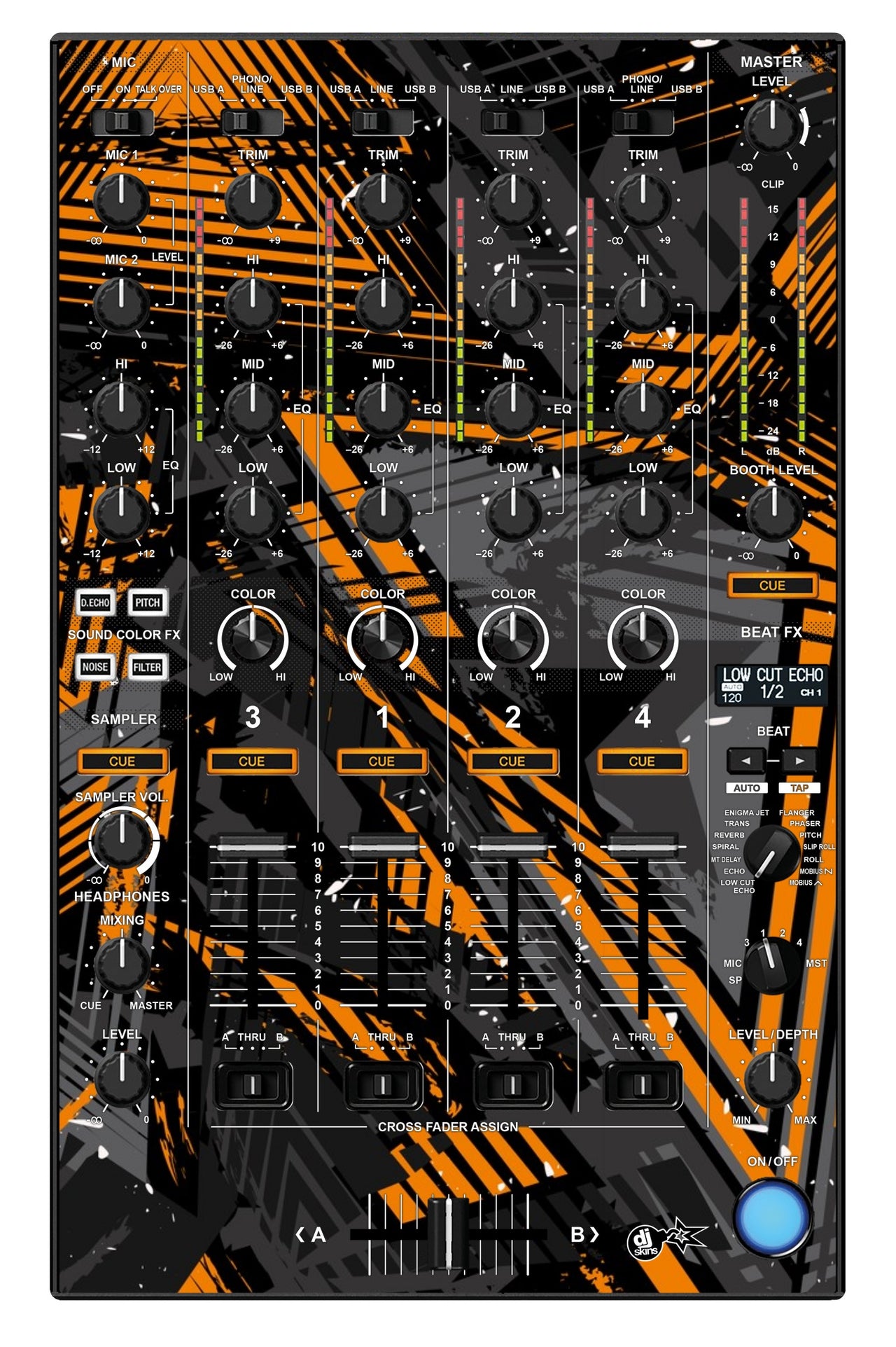Pioneer DJ DDJ 1000 SRT MIXER Skin Ridge Orange