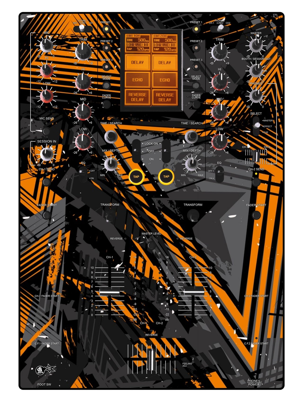 Pioneer DJ DJM 909 Skin Ridge Orange