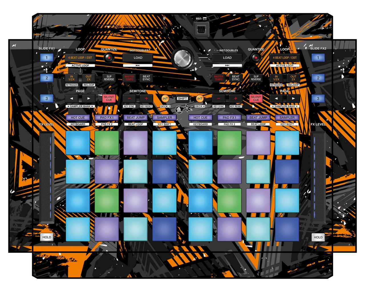 Pioneer DJ DDJ XP 1 Skin Ridge Orange