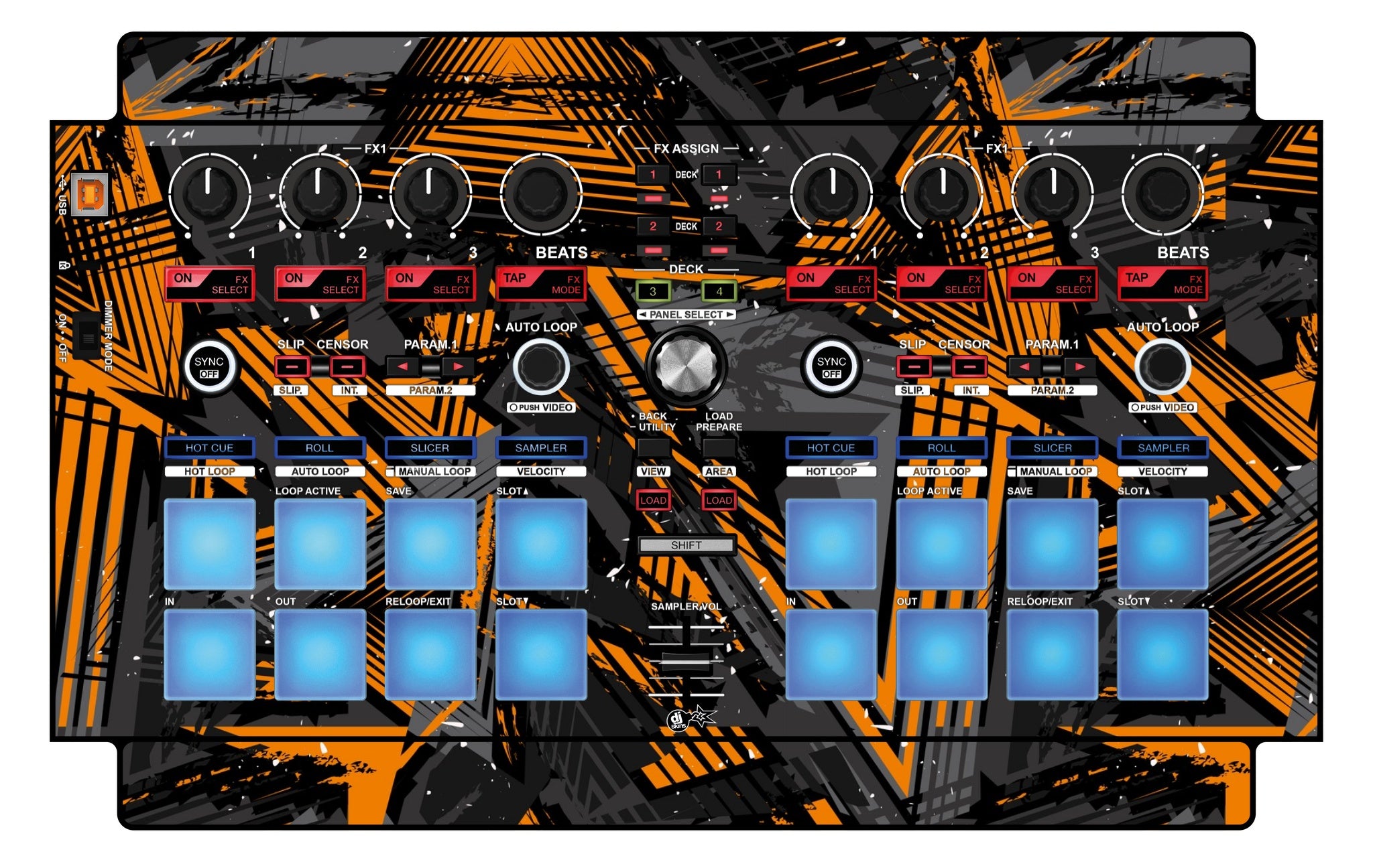 Pioneer DJ DDJ SP 1 Skin Ridge Orange