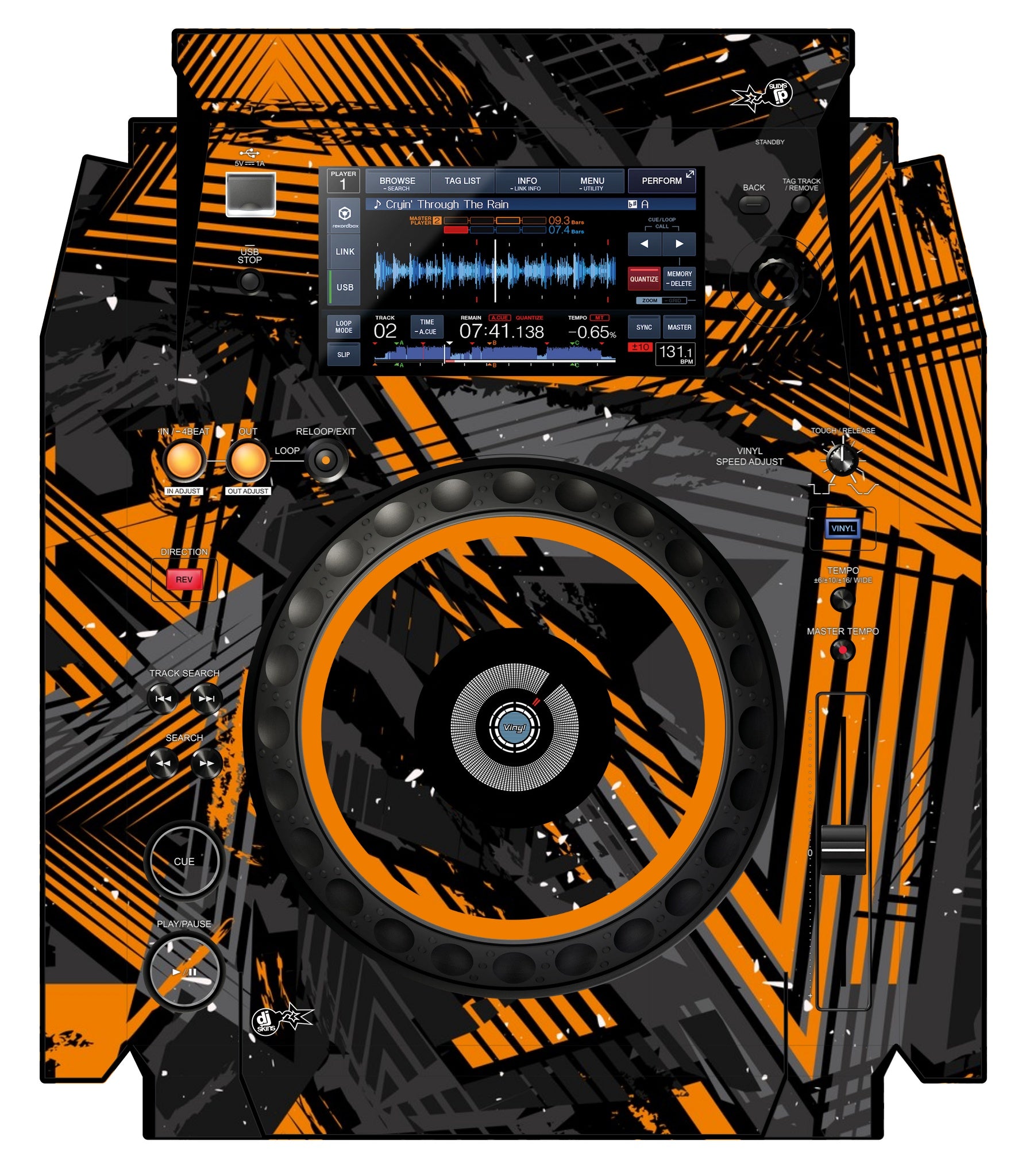 Pioneer DJ XDJ 1000 Skin Ridge Orange