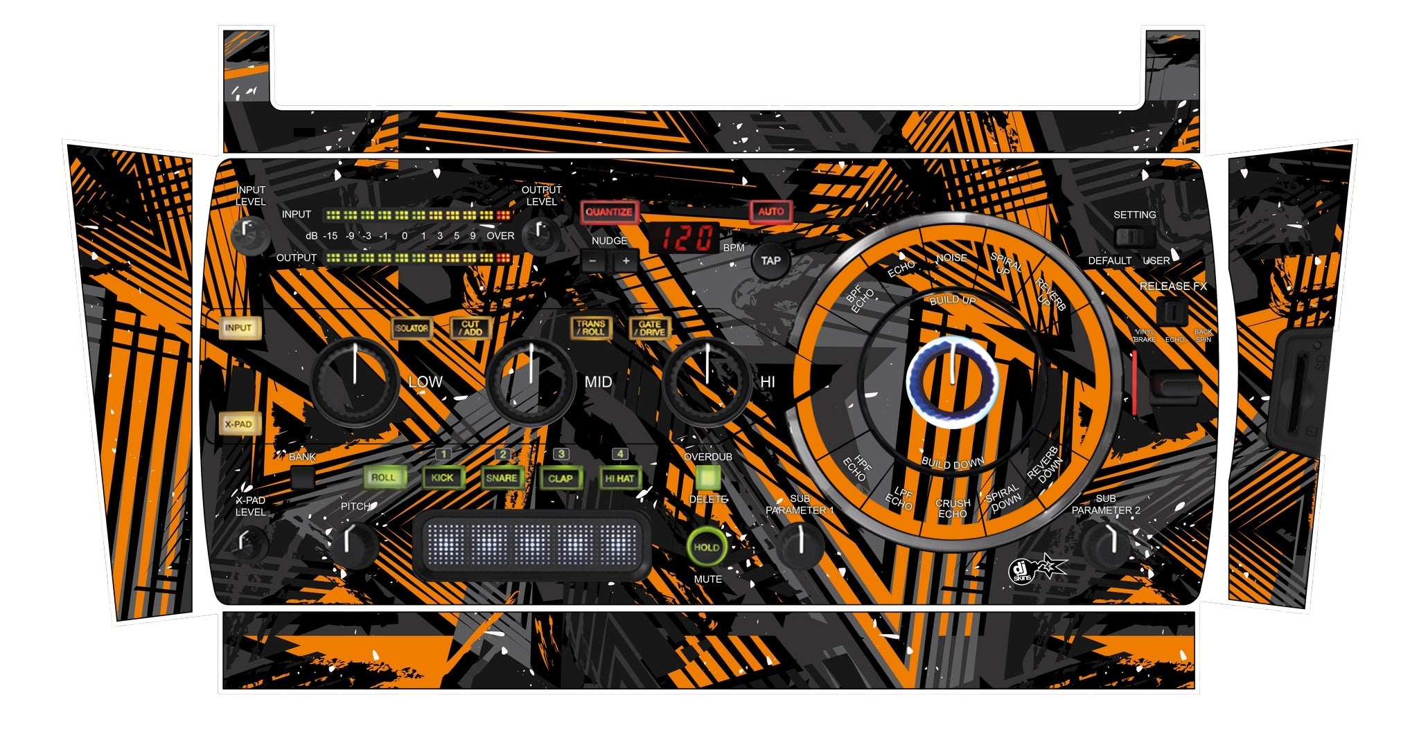 Pioneer DJ RMX 1000 Skin Ridge Orange