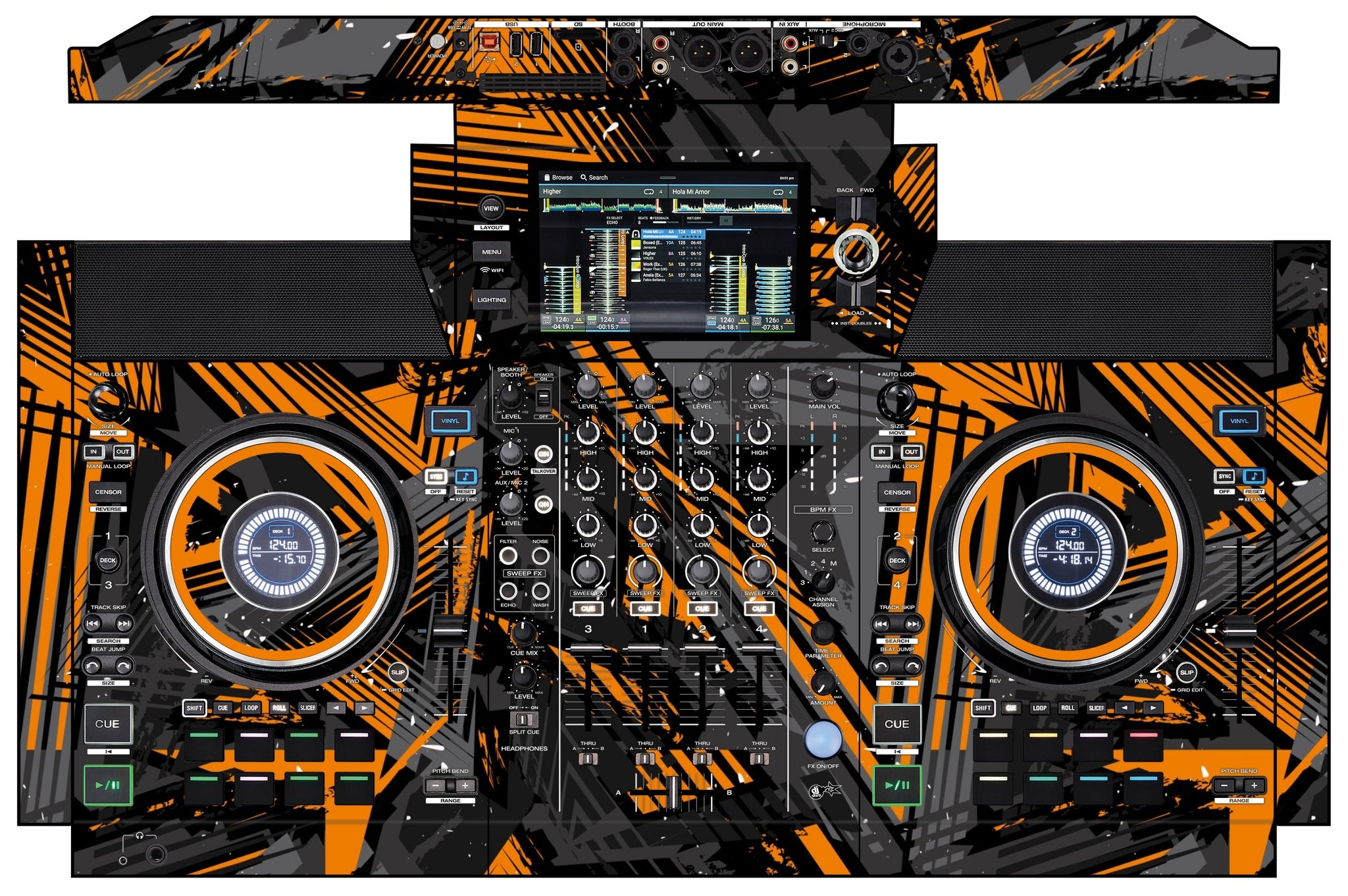 Denon DJ SC Live 4 Skin Ridge Orange