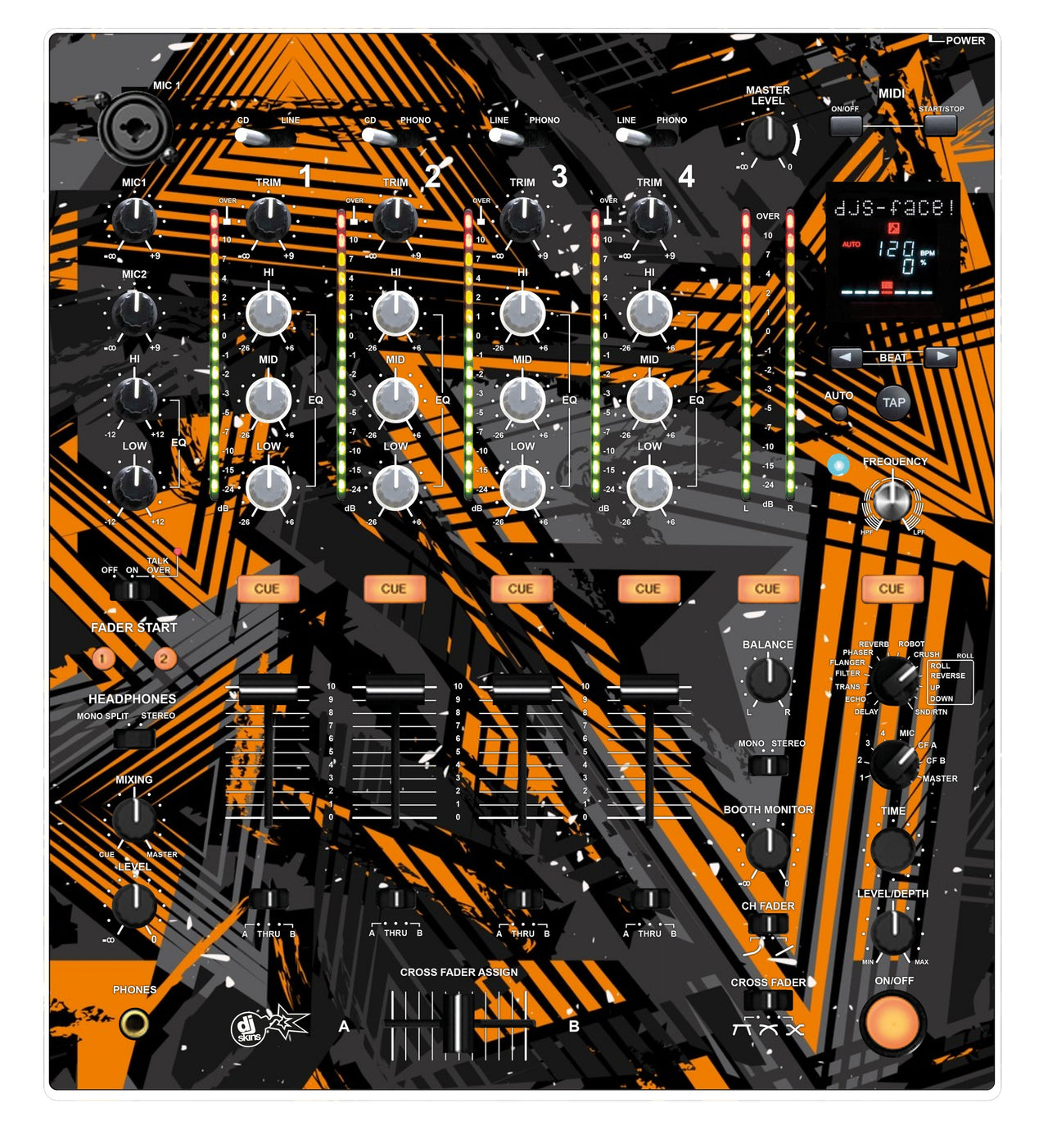 Pioneer DJ DJM 700 Skin Ridge Orange