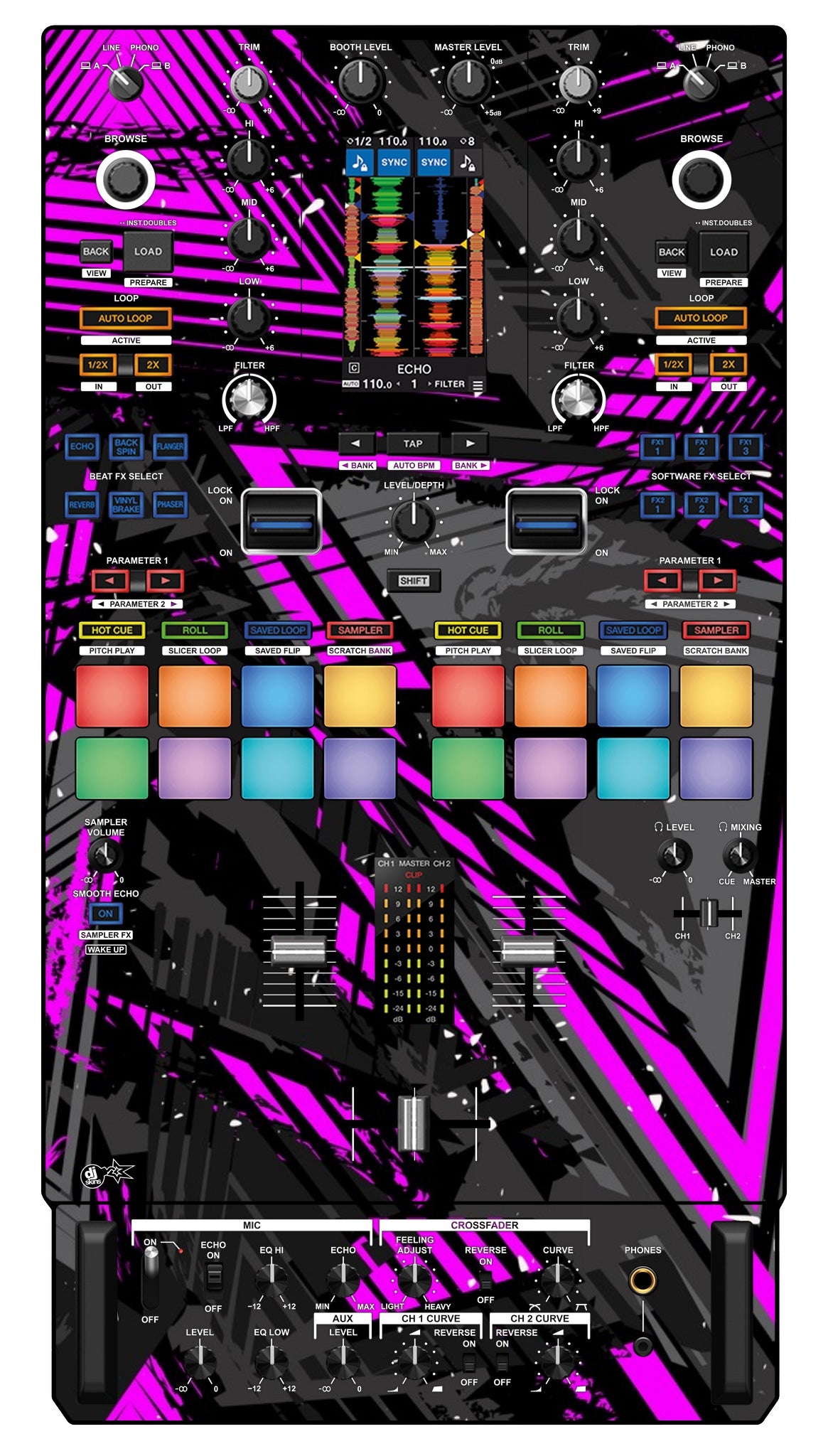 Pioneer DJ DJM S11 Skin Ridge Pink