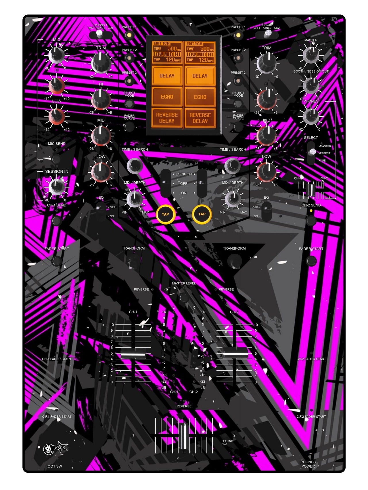 Pioneer DJ DJM 909 Skin Ridge Pink