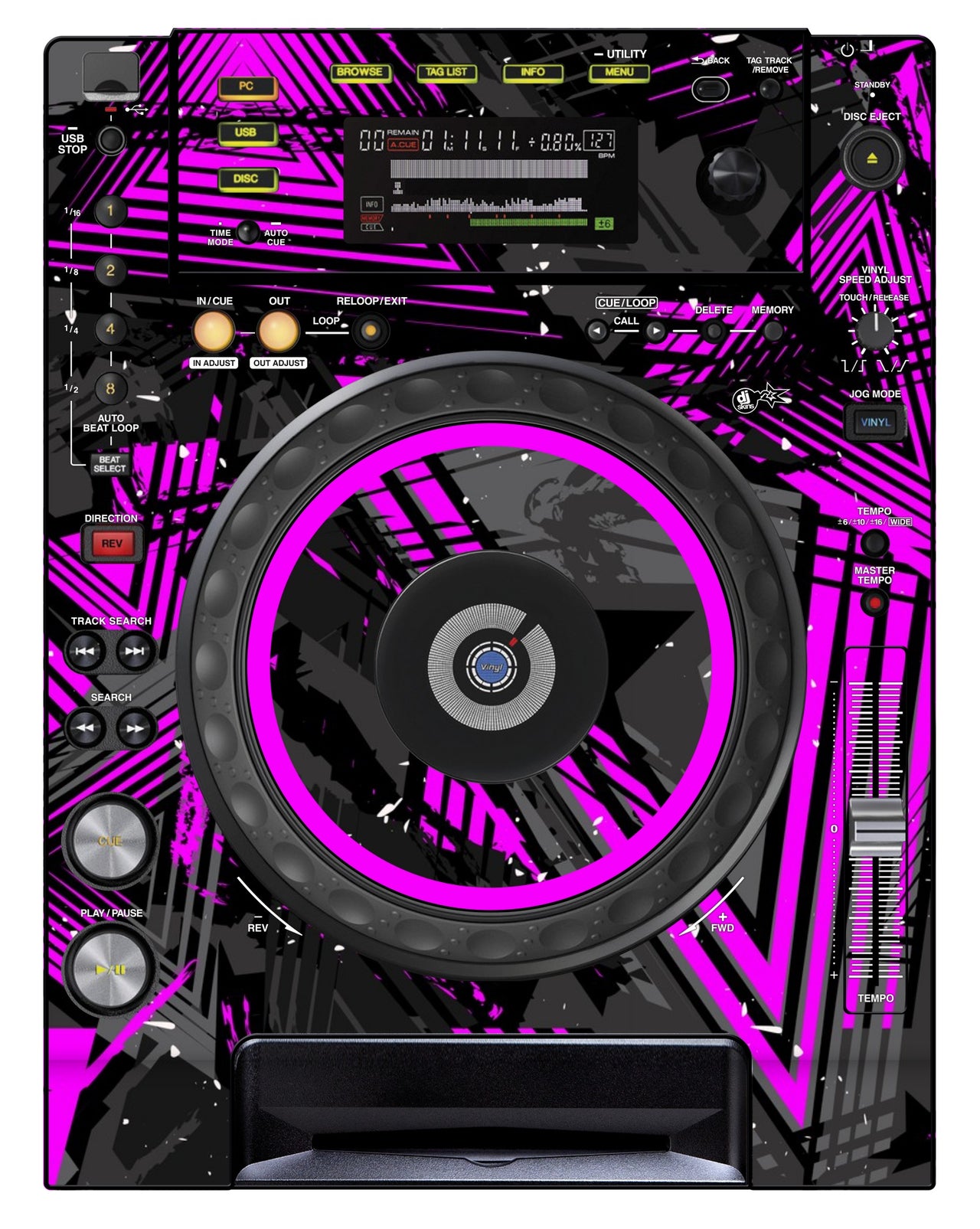 Pioneer DJ CDJ 850 Skin Ridge Pink