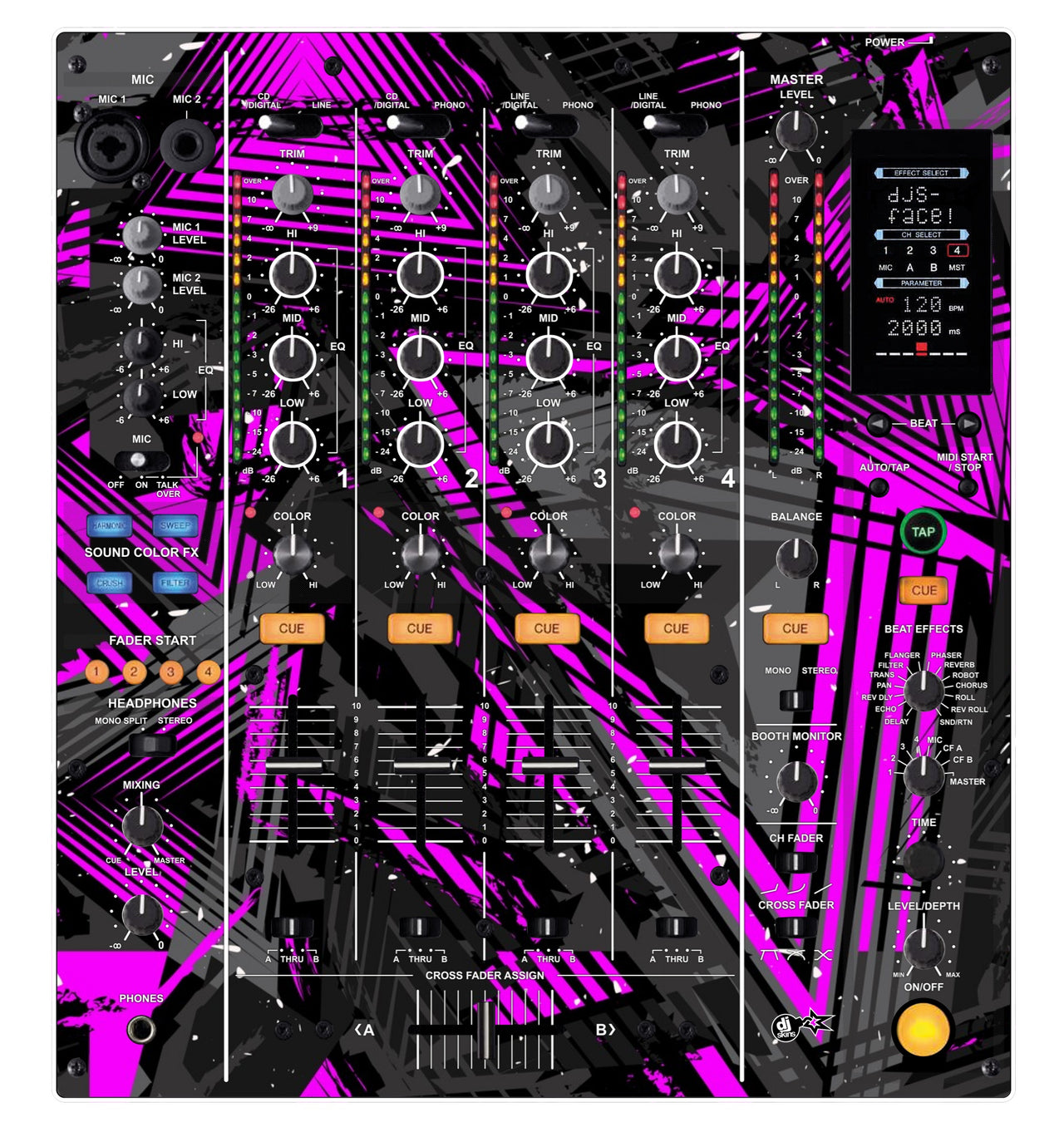 Pioneer DJ DJM 800 Skin Ridge Pink