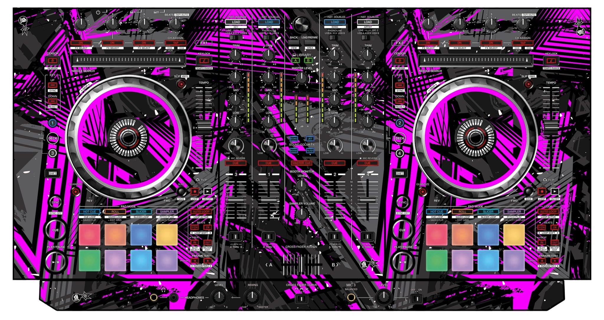 Pioneer DJ DDJ SX 3 Skin Ridge Pink