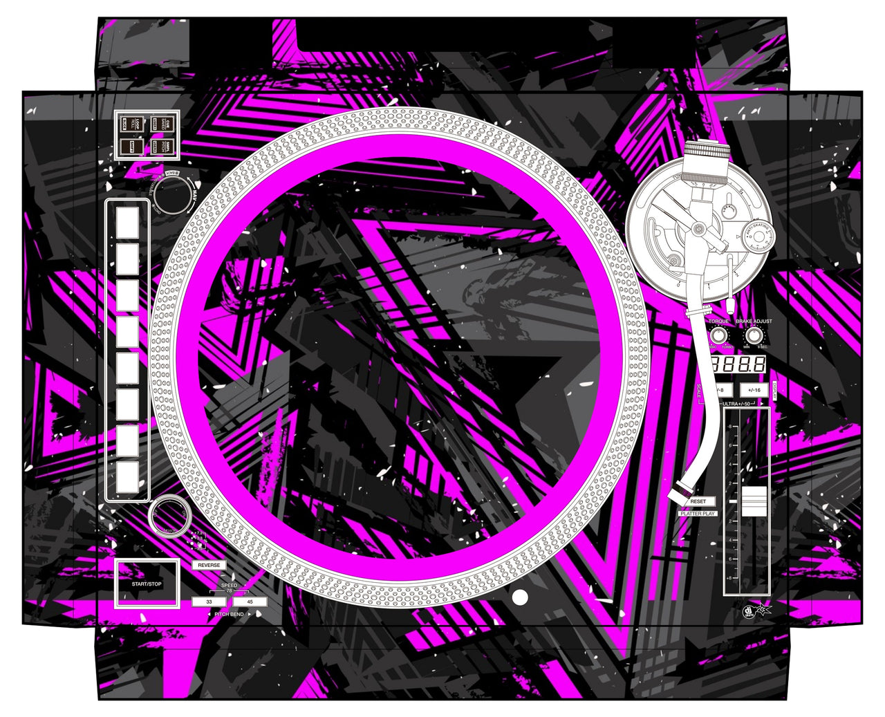 Pink Rdg DJ Skins® Reloop RP 8000 MK2 Skin Ridge Pink