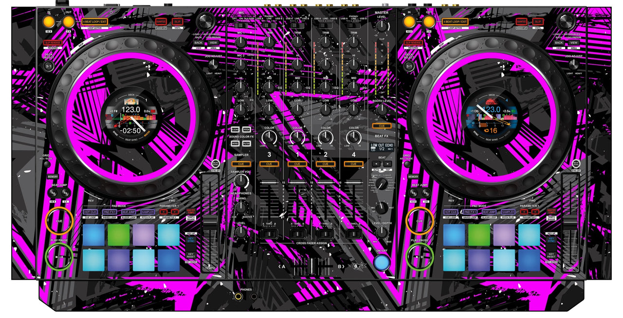 Pioneer DJ DDJ 1000 SRT Skin Ridge Pink