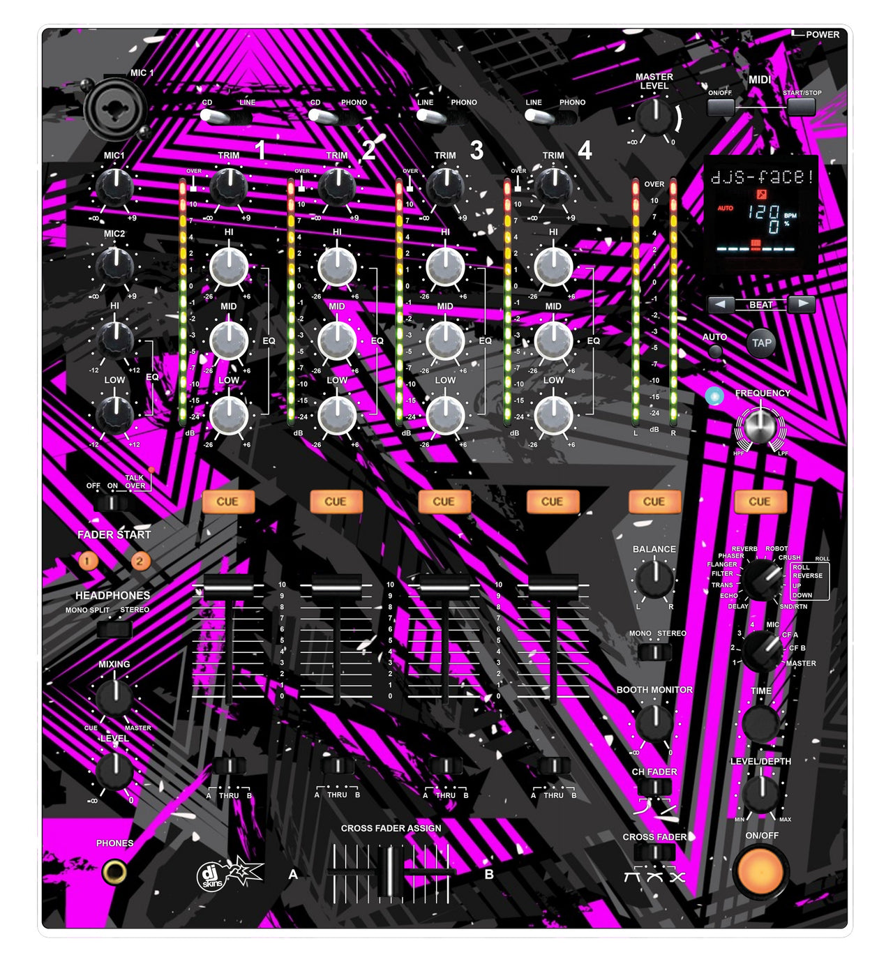 Pioneer DJ DJM 700 Skin Ridge Pink