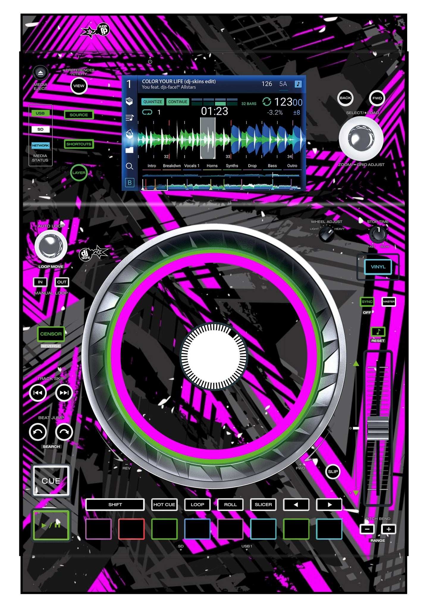Denon DJ SC 5000 Skin Ridge Pink