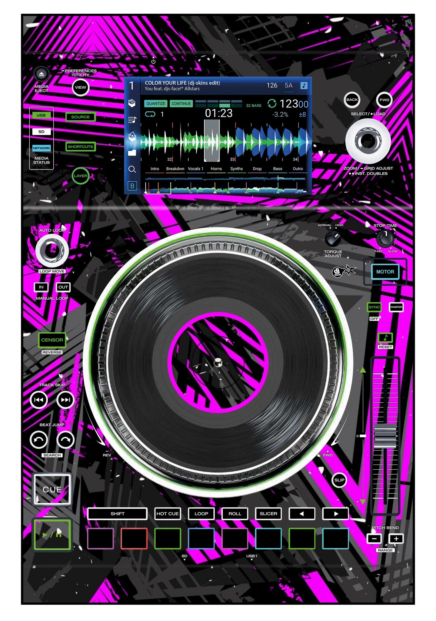 Denon DJ SC 5000 M Skin Ridge Pink