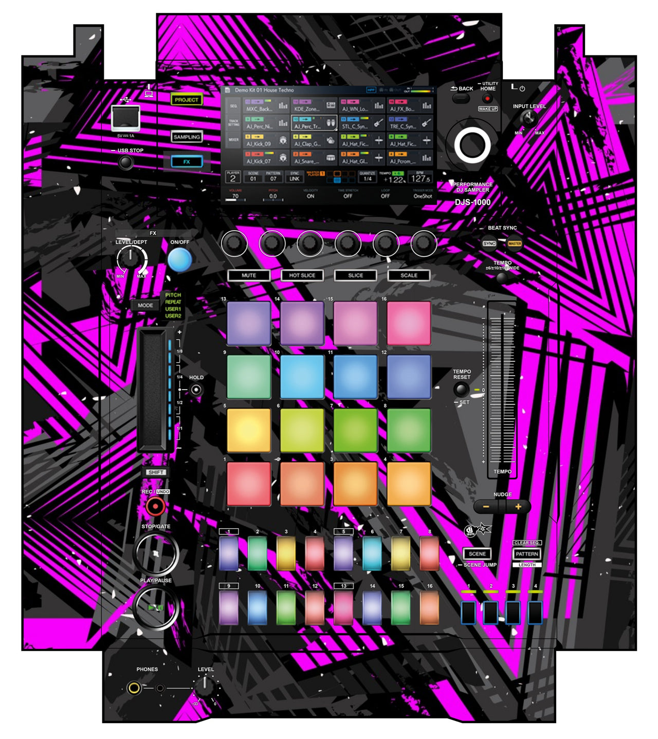 Pioneer DJ DJS 1000 Skin Ridge Pink
