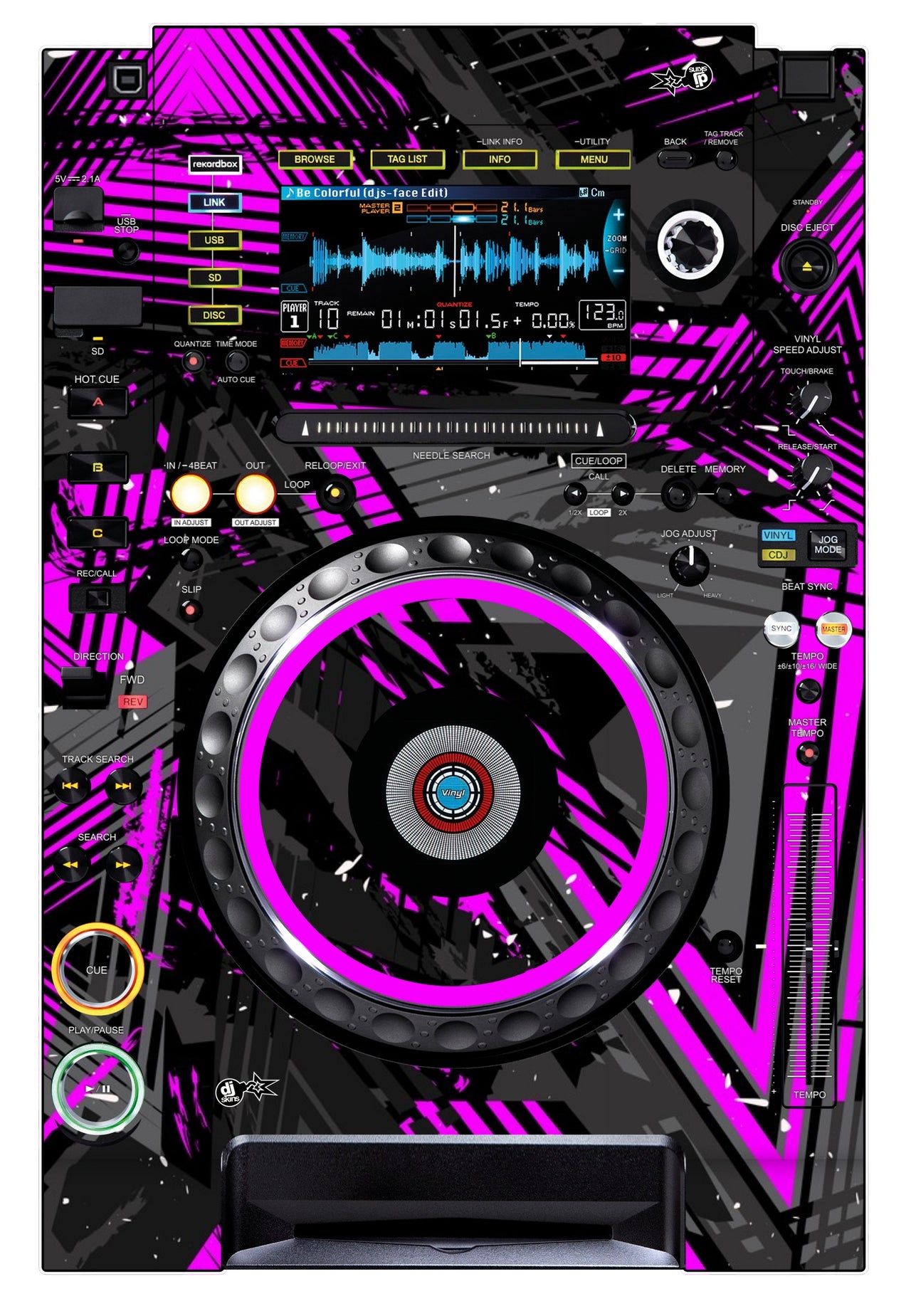 Pioneer DJ CDJ 2000 NEXUS Skin Ridge Pink
