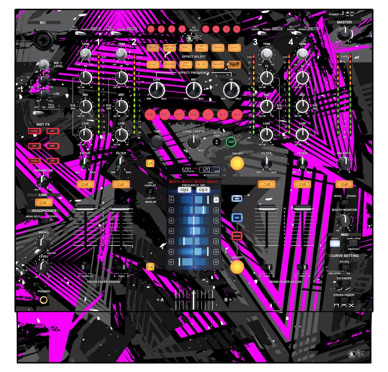 Pioneer DJ DJM 2000 Skin Ridge Pink