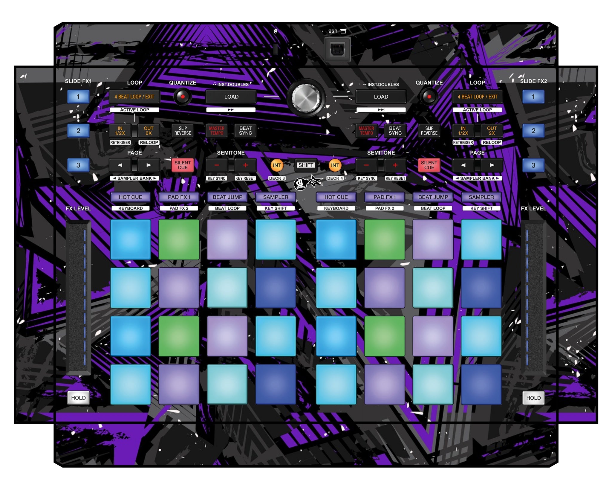 Pioneer DJ DDJ XP 1 Skin Ridge Purple