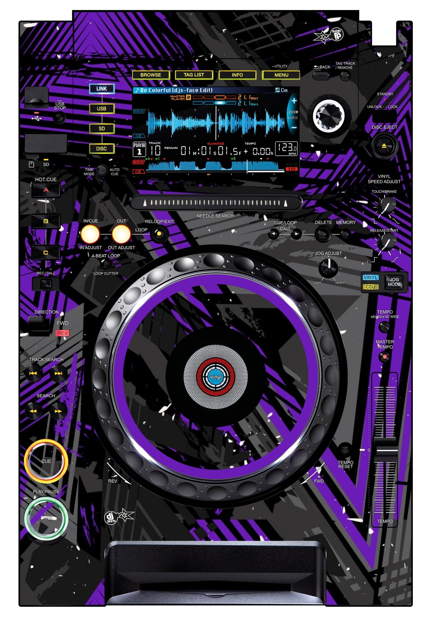 Pioneer DJ CDJ 2000 Skin Ridge Purple